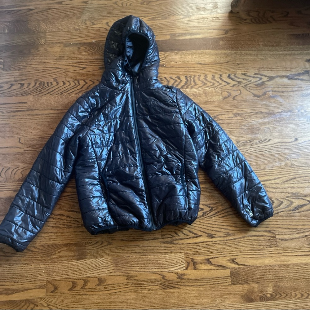 Women's Shiny Black Puffer Jacket